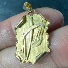 Load image into Gallery viewer, Vintage French Libra Scroll  Zodiac 18K Yellow Gold Charm Pendant