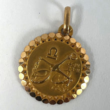 Load image into Gallery viewer, French Perroud Large Libra Zodiac Starsign 18K Yellow Gold Charm Pendant