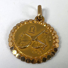 Load image into Gallery viewer, French Perroud Large Libra Zodiac Starsign 18K Yellow Gold Charm Pendant