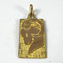 Load image into Gallery viewer, French Capricorn Ares Starsign Zodiac 18K Yellow Gold Charm Medal Pendant