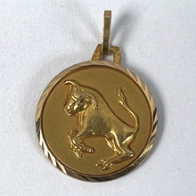 Load image into Gallery viewer, French Taurus Starsign Zodiac 18K Yellow Gold Charm Medal Pendant