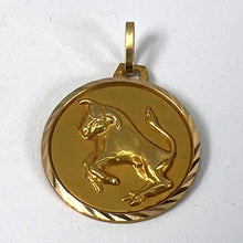 Load image into Gallery viewer, French Taurus Starsign Zodiac 18K Yellow Gold Charm Medal Pendant