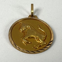 Load image into Gallery viewer, French Taurus Starsign Zodiac 18K Yellow Gold Charm Medal Pendant