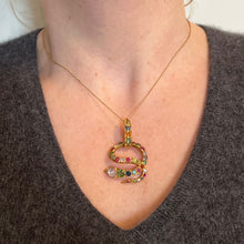 Load image into Gallery viewer, Serpent Snake 18K Yellow Gold Gem Set Pendant