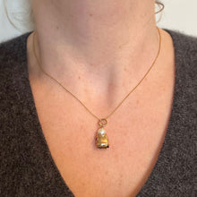 Load image into Gallery viewer, Fish Head 18K Yellow Gold Pearl Charm Pendant