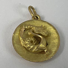 Load image into Gallery viewer, Vintage French Capricorn Starsign Zodiac 18K Yellow Gold Charm Medal Pendant