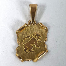 Load image into Gallery viewer, Vintage French Leo Scroll  Zodiac 18K Yellow Gold Charm Pendant