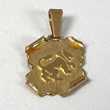 Load image into Gallery viewer, Vintage French Leo Scroll  Zodiac 18K Yellow Gold Charm Pendant