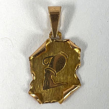 Load image into Gallery viewer, Vintage French Aquarius Scroll  Zodiac 18K Yellow Gold Charm Pendant