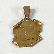 Load image into Gallery viewer, Vintage French Aquarius Scroll  Zodiac 18K Yellow Gold Charm Pendant