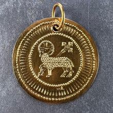 Load image into Gallery viewer, French Lamb of God 18K Yellow Gold Religious Medal Pendant