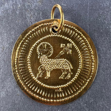 Load image into Gallery viewer, French Lamb of God 18K Yellow Gold Religious Medal Pendant