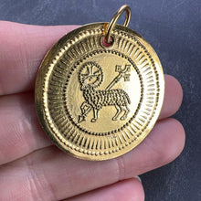 Load image into Gallery viewer, French Lamb of God 18K Yellow Gold Religious Medal Pendant