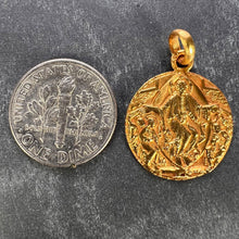 Load image into Gallery viewer, French Jesus Christ on Throne 18K Yellow Gold Medal Pendant