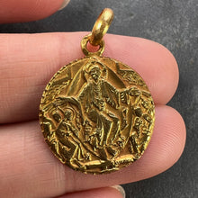 Load image into Gallery viewer, French Jesus Christ on Throne 18K Yellow Gold Medal Pendant