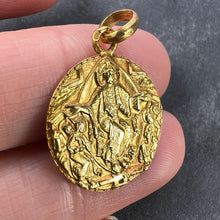 Load image into Gallery viewer, French Jesus Christ on Throne 18K Yellow Gold Medal Pendant