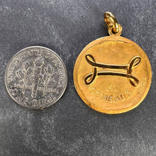 Load image into Gallery viewer, Becker French Zodiac Gemini Starsign 18K Yellow Gold Charm Pendant