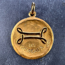 Load image into Gallery viewer, Becker French Zodiac Gemini Starsign 18K Yellow Gold Charm Pendant