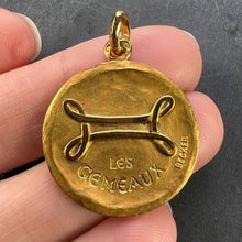 Load image into Gallery viewer, Becker French Zodiac Gemini Starsign 18K Yellow Gold Charm Pendant