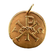 Load image into Gallery viewer, French Chi Rho Jesus Christ 18K Yellow Gold Medal Pendant