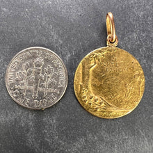 Load image into Gallery viewer, French Bonheur Good Luck 18K Yellow Gold Lucky Charm Medal Pendant