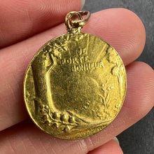 Load image into Gallery viewer, French Bonheur Good Luck 18K Yellow Gold Lucky Charm Medal Pendant