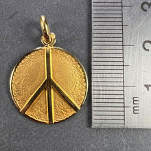 Load image into Gallery viewer, French Peace Sign 18K Yellow Gold Medal Pendant