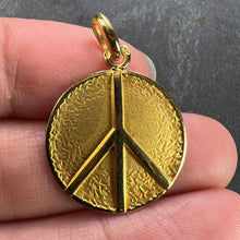 Load image into Gallery viewer, French Peace Sign 18K Yellow Gold Medal Pendant