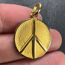 Load image into Gallery viewer, French Peace Sign 18K Yellow Gold Medal Pendant
