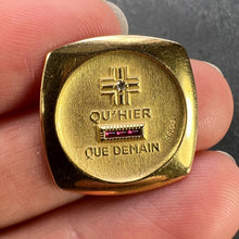 Load image into Gallery viewer, Augis French Plus Qu’Hier Ruby Diamond 18K Yellow Gold Love Charm Pendant