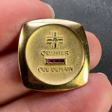 Load image into Gallery viewer, Augis French Plus Qu’Hier Ruby Diamond 18K Yellow Gold Love Charm Pendant