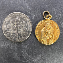 Load image into Gallery viewer, French Notre Dame du Mont Carmel 18 Karat Yellow Gold Medal Charm Pendant