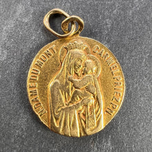 Load image into Gallery viewer, French Notre Dame du Mont Carmel 18 Karat Yellow Gold Medal Charm Pendant
