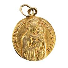 Load image into Gallery viewer, French Notre Dame du Mont Carmel 18 Karat Yellow Gold Medal Charm Pendant