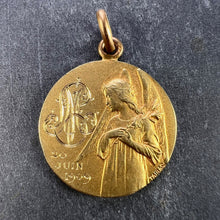 Load image into Gallery viewer, French Religious Medal Angel Jesus Communion 18K Yellow Gold Charm Pendant