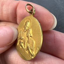 Load image into Gallery viewer, French Religious Medal Angel Jesus Communion 18K Yellow Gold Charm Pendant