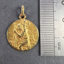 Load image into Gallery viewer, Vintage French St Christopher 18K Yellow Gold Charm Pendant