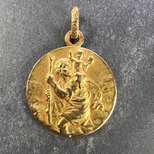 Load image into Gallery viewer, Vintage French St Christopher 18K Yellow Gold Charm Pendant