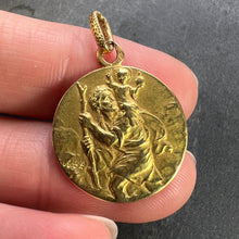 Load image into Gallery viewer, Vintage French St Christopher 18K Yellow Gold Charm Pendant