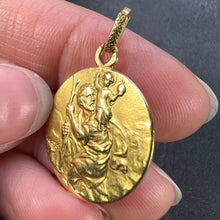 Load image into Gallery viewer, Vintage French St Christopher 18K Yellow Gold Charm Pendant