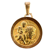 Load image into Gallery viewer, Vintage French St Christopher 18K Yellow Gold Charm Pendant