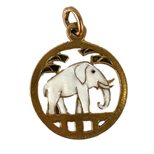 Load image into Gallery viewer, French Lucky Elephant 18K Yellow Gold Enamel Charm Pendant