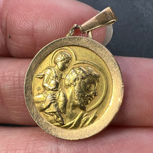 Load image into Gallery viewer, Vintage French St Christopher 18K Yellow Gold Charm Pendant