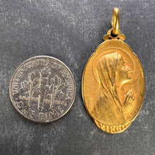 Load image into Gallery viewer, French Sellier Virgin Mary 18K Yellow Gold Medal Charm Pendant