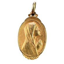 Load image into Gallery viewer, French Sellier Virgin Mary 18K Yellow Gold Medal Charm Pendant