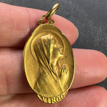 Load image into Gallery viewer, French Sellier Virgin Mary 18K Yellow Gold Medal Charm Pendant