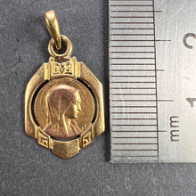 Load image into Gallery viewer, French Virgin Mary 18K Yellow Gold Frame Medal Charm Pendant