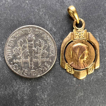 Load image into Gallery viewer, French Virgin Mary 18K Yellow Gold Frame Medal Charm Pendant