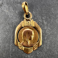 Load image into Gallery viewer, French Virgin Mary 18K Yellow Gold Frame Medal Charm Pendant