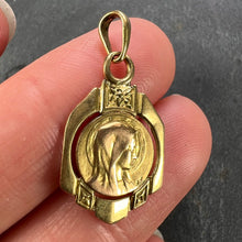 Load image into Gallery viewer, French Virgin Mary 18K Yellow Gold Frame Medal Charm Pendant
